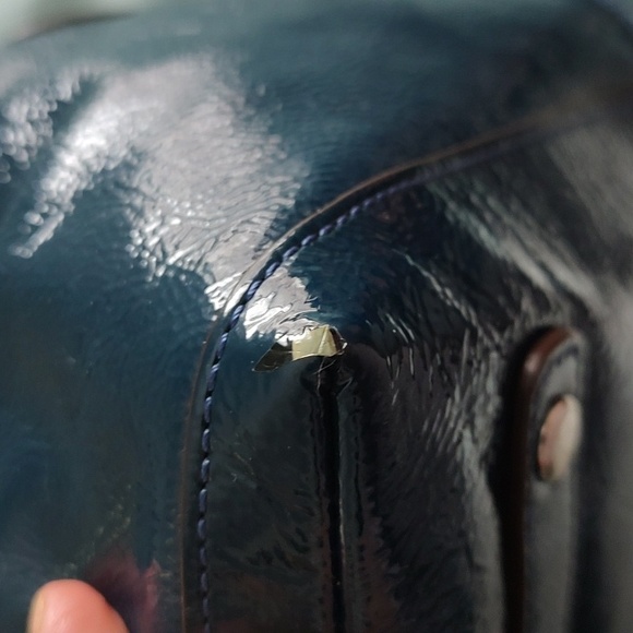 Coach Madison Sabrina dark teal blue patent leather satchel. 14178 MSRP$458 GUC - Picture 16 of 16